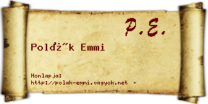 Polák Emmi névjegykártya